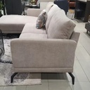 Yakishi Left Corner Sofa - Black Leg/Fabric Brown