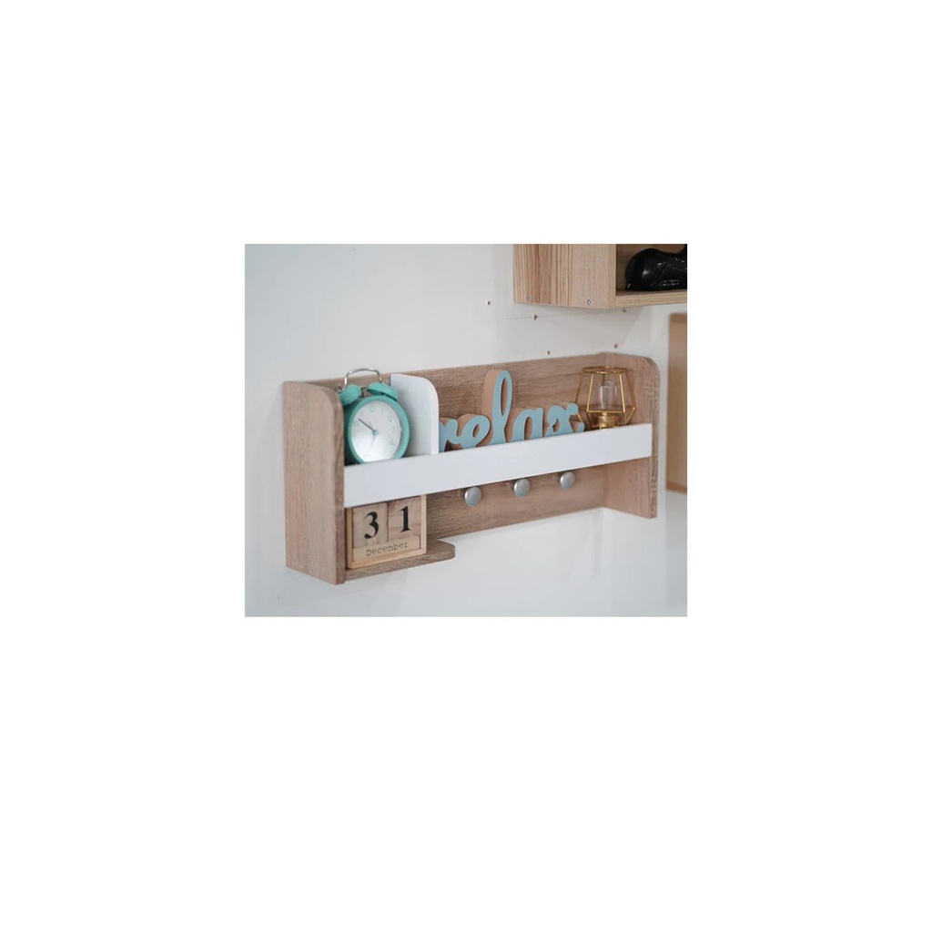 Grace Hanging Shelf 60-Solid Oak/White