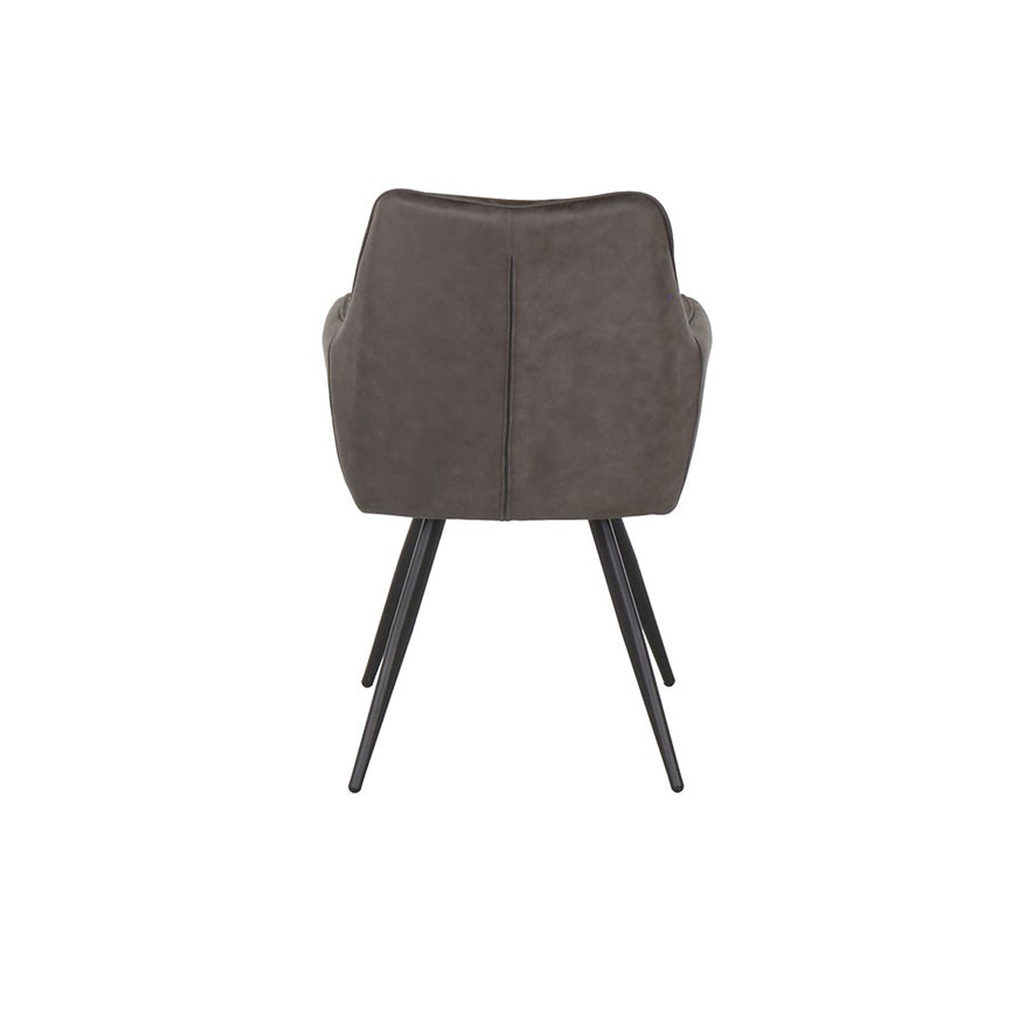 Yago Chair#X-2111/Black Steel Legs/Brown Gray
