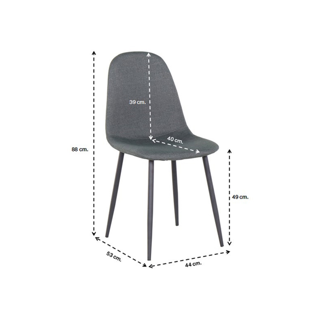 Lalada Chair-Black Steel/Dark Grey