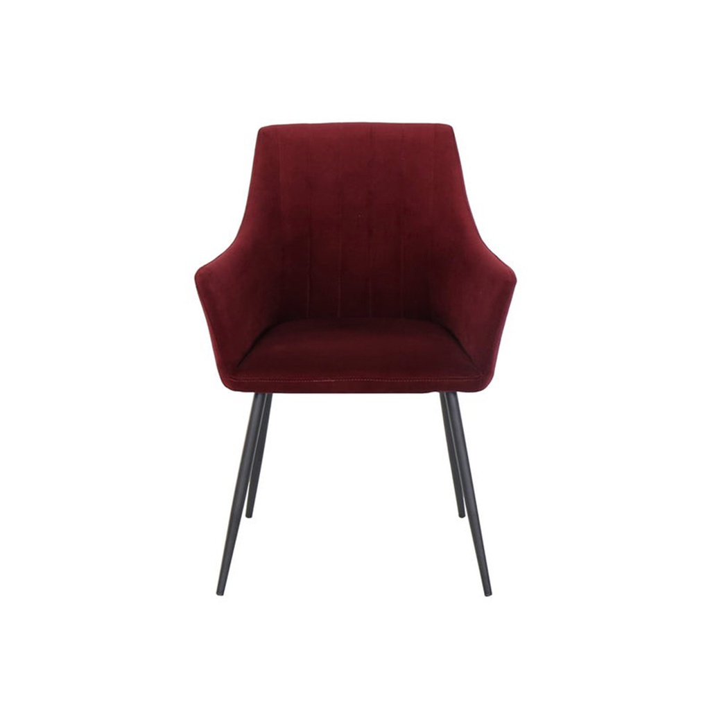 Earla Chair-Steel Black/Red Velvet