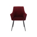 Earla Chair-Steel Black/Red Velvet