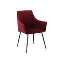 Earla Chair-Steel Black/Red Velvet