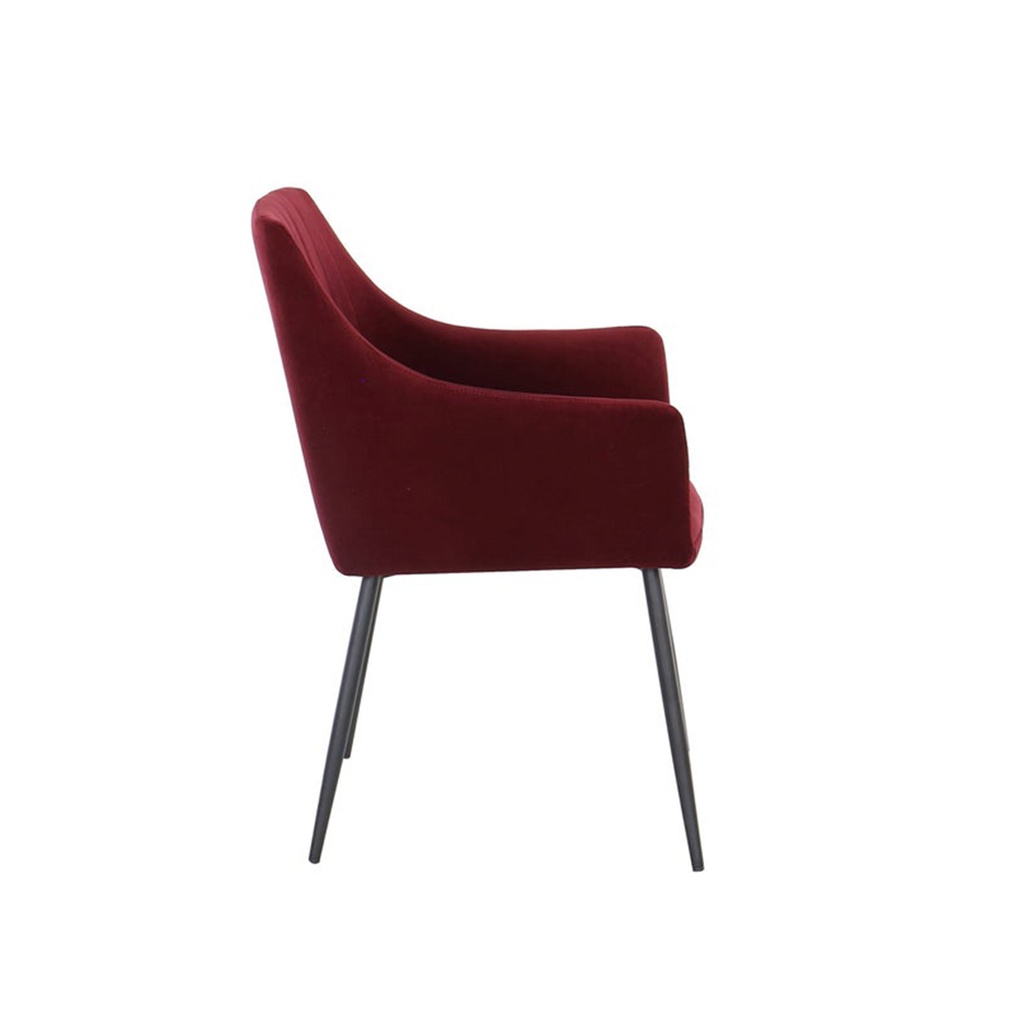 Earla Chair-Steel Black/Red Velvet