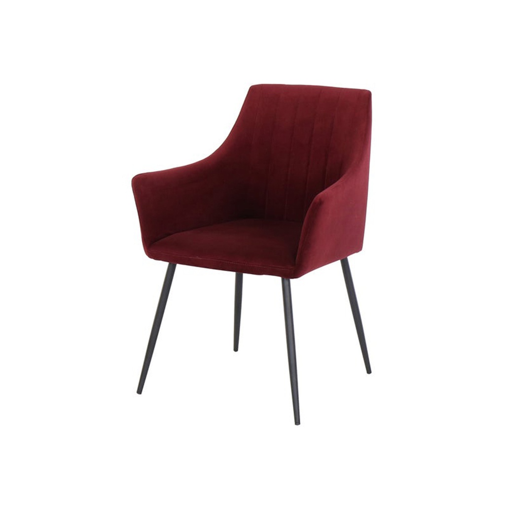 Earla Chair-Steel Black/Red Velvet