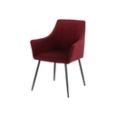 Earla Chair-Steel Black/Red Velvet