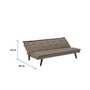 Camping Sofa Bed-Brown Wood/Brown Fabric