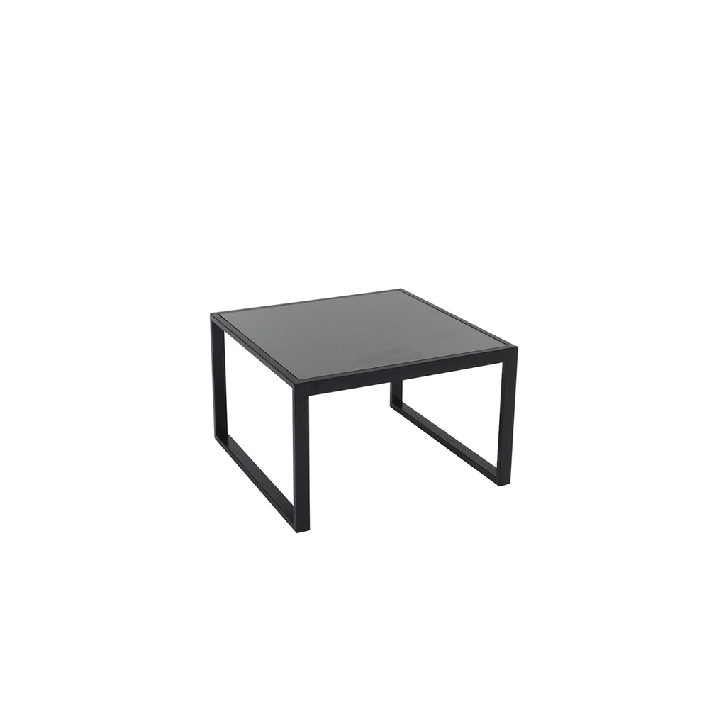 Brenda Coffee Table -Black Steel Legs/Top Gray Mirror