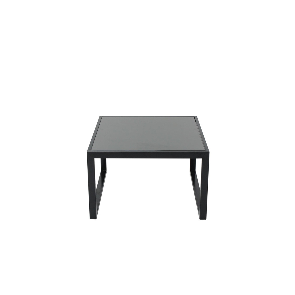 Brenda Coffee Table -Black Steel Legs/Top Gray Mirror