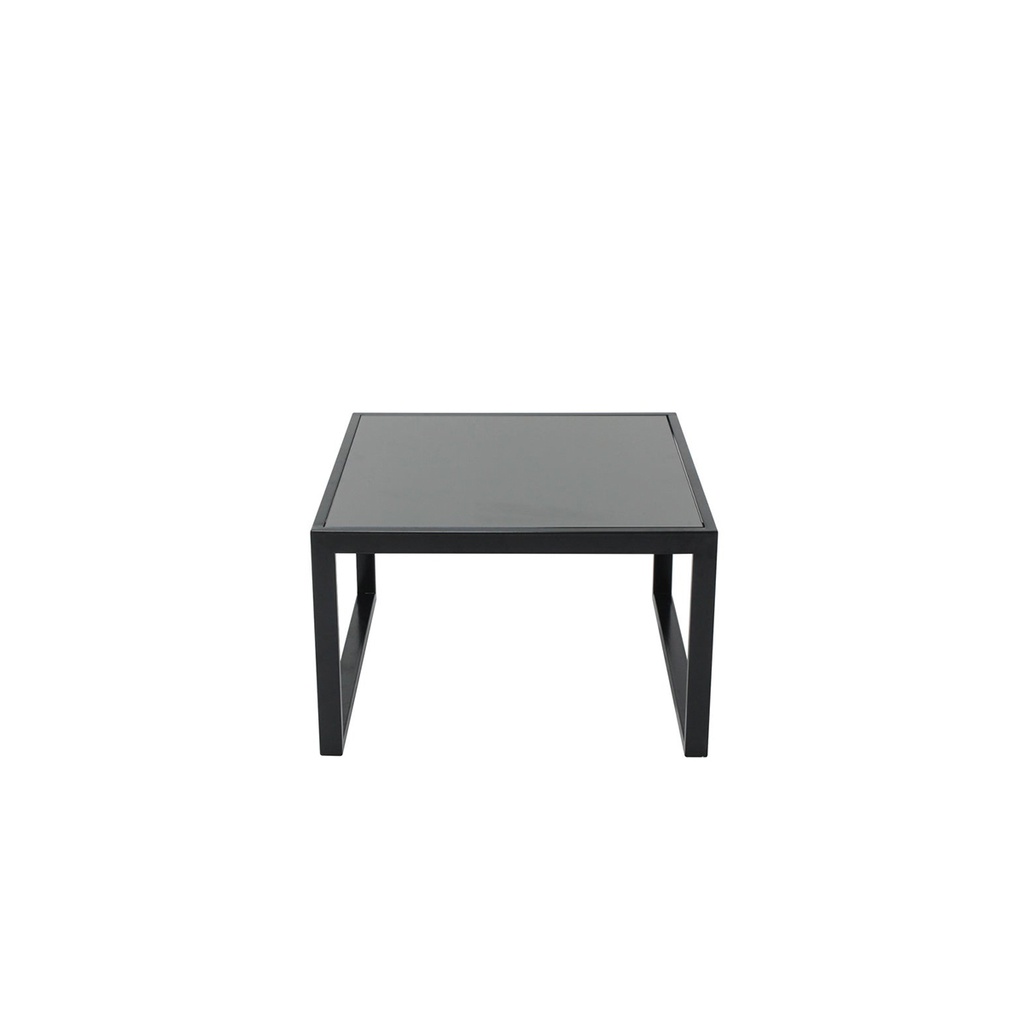 Brenda Coffee Table -Black Steel Legs/Top Gray Mirror