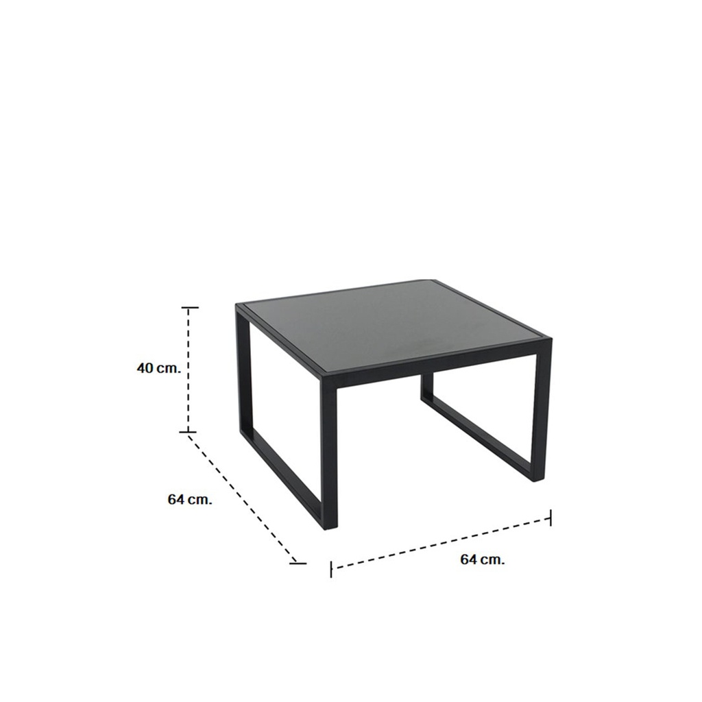 Brenda Coffee Table -Black Steel Legs/Top Gray Mirror