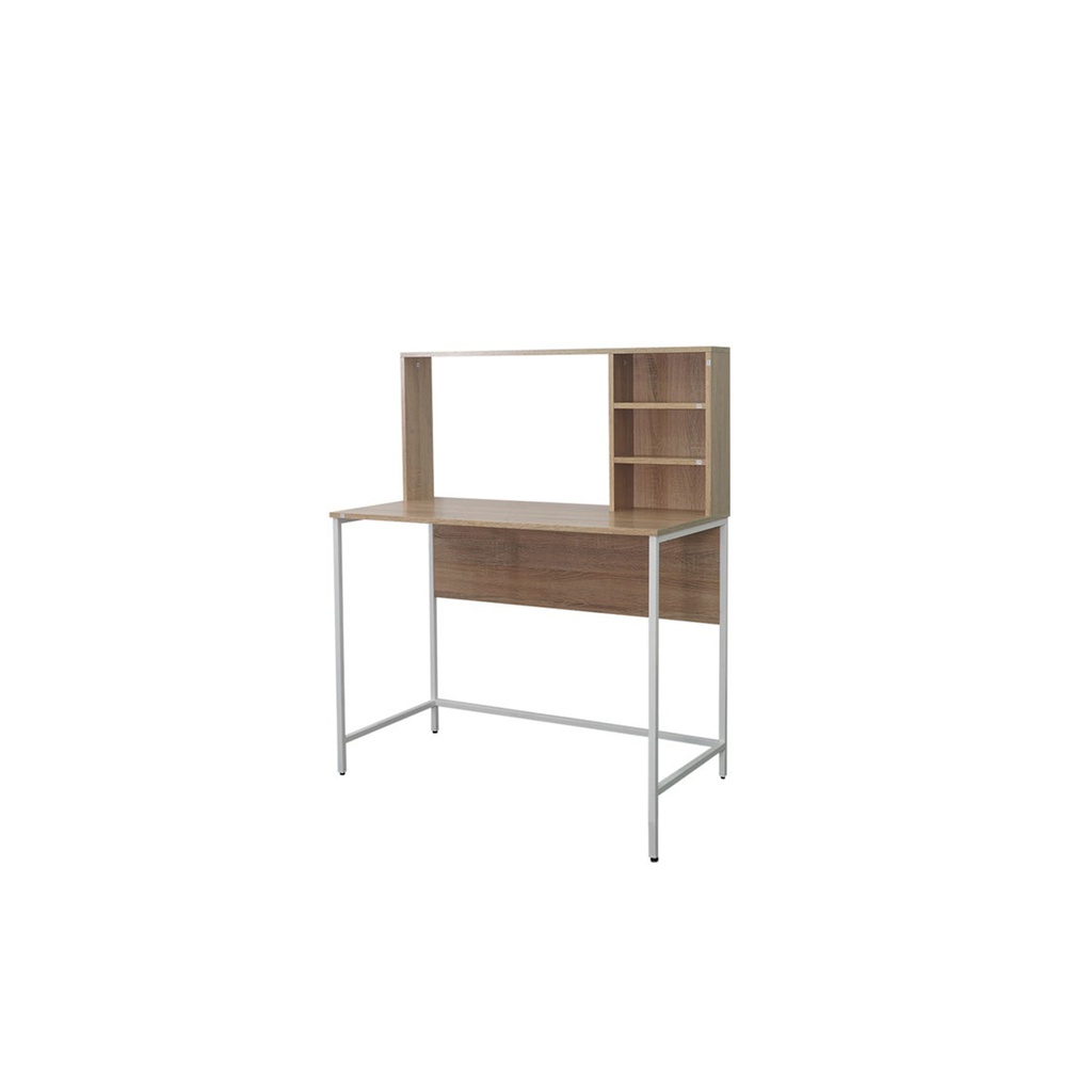 Sharo Desk 100-Solid Oak/White Steel Legs