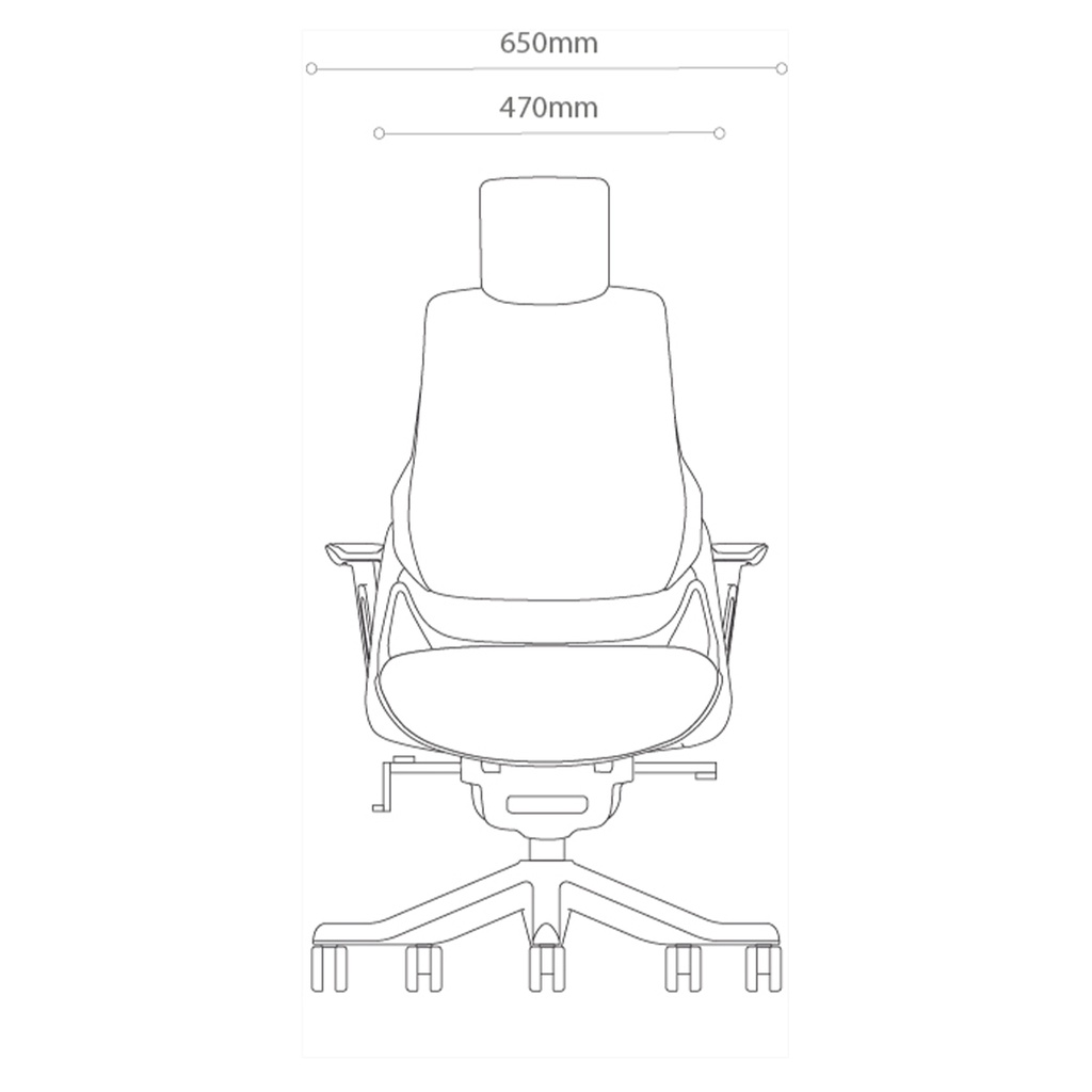 Merryfair Wau High Back Aluminium Base Office Chair - PVC Leather Grey Seat - Snowy Net Back S-GY9112/B-NW42