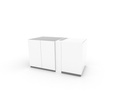 Trapez Office Printer Cabinet 110cm - White/ Grey-Twist