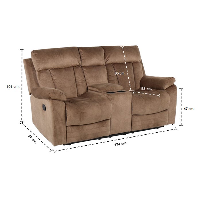 Leyla Recliner 2 Seater - Brown - 2RE