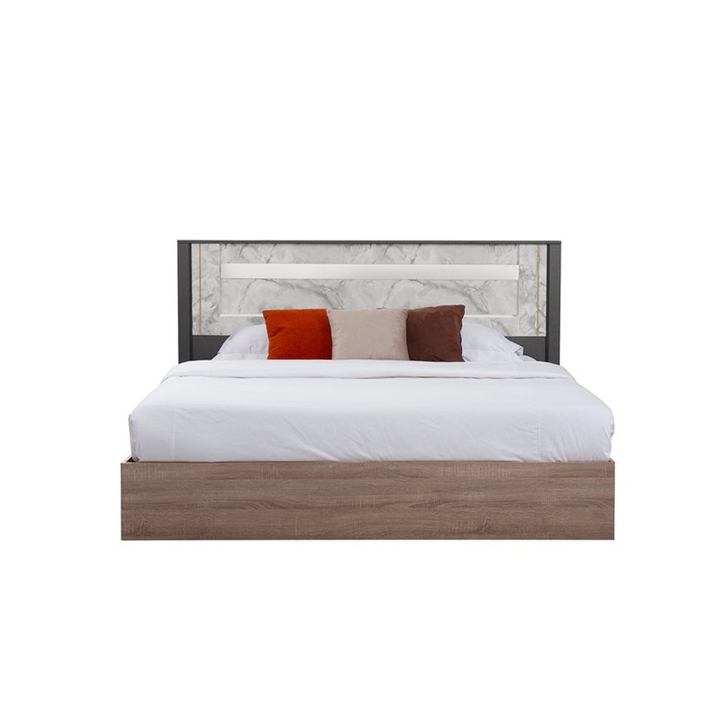 Wishy Bed 5ft - Solid Oak/Shadow Linen/Moon Stone