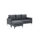 Cutie Sofa - Right Corner - Dark Grey Fabric/Black Steel Leg