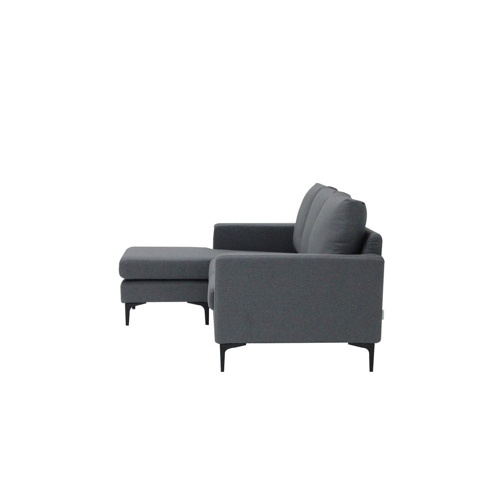 Cutie Sofa - Right Corner - Dark Grey Fabric/Black Steel Leg