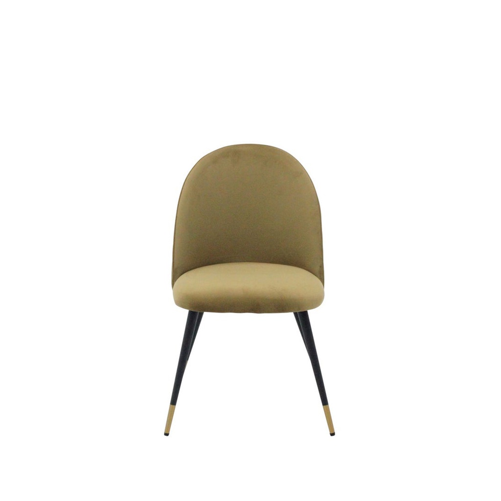 Lisala Dining Chair - Steel Black /Gold/Brown Velvet