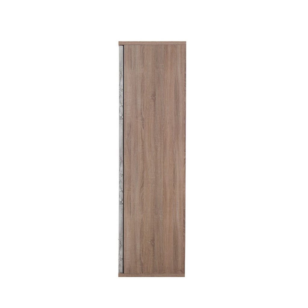 Wishy Sliding Wardrobe 120cm Wide - Solid Oak/Shadow Linen/Moon Stone