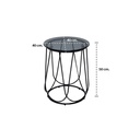 Scotch End Table - D40#2 - Black/Black Grey Glass