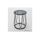 Scotch End Table - D40#2 - Black/Black Grey Glass