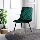 Tarish-B Dining Chair - Gold Black Leg - Green Velvet