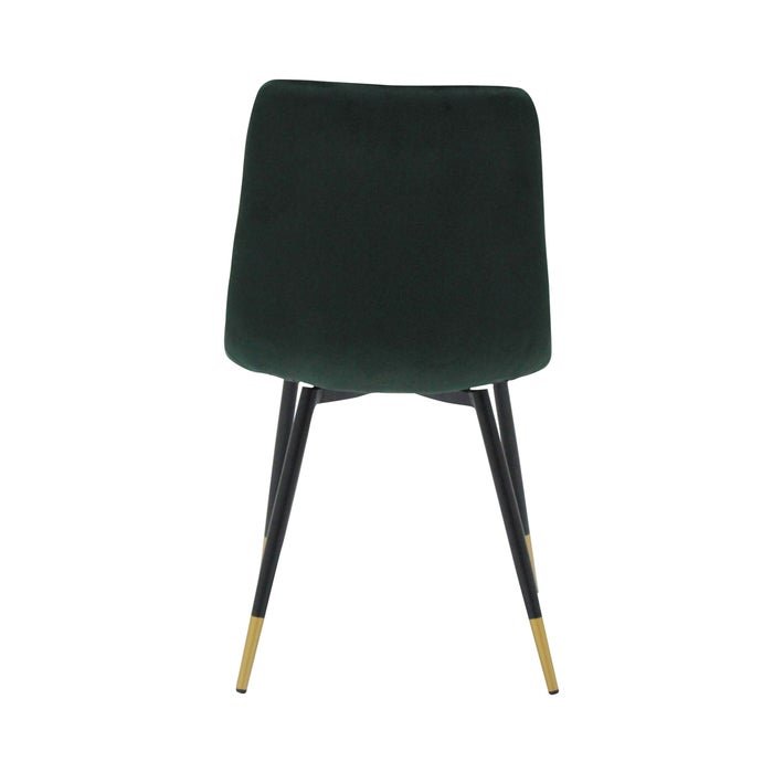 Tarish-B Dining Chair - Gold Black Leg - Green Velvet