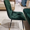 Tarish-B Dining Chair - Gold Black Leg - Green Velvet