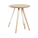 Aino End Table - White/Natural Rubber Wood