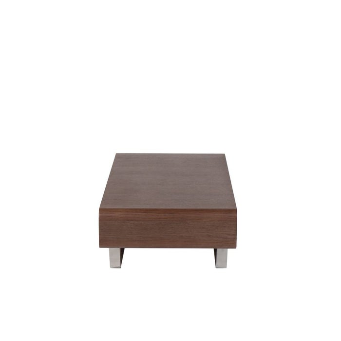 Larisa Coffee Table - Chromium/Brown Oak Wood