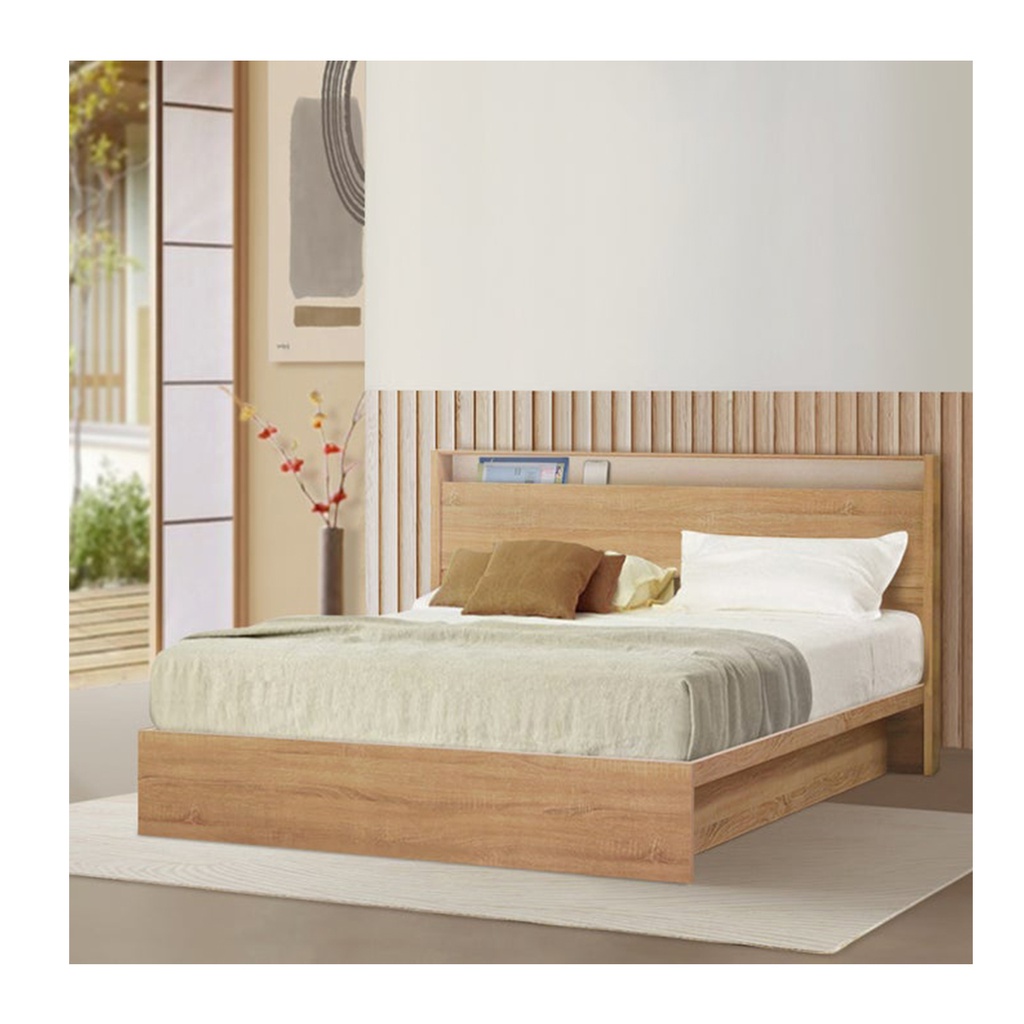 Looms Kyoto Bed 5ft - Solid Oak/White