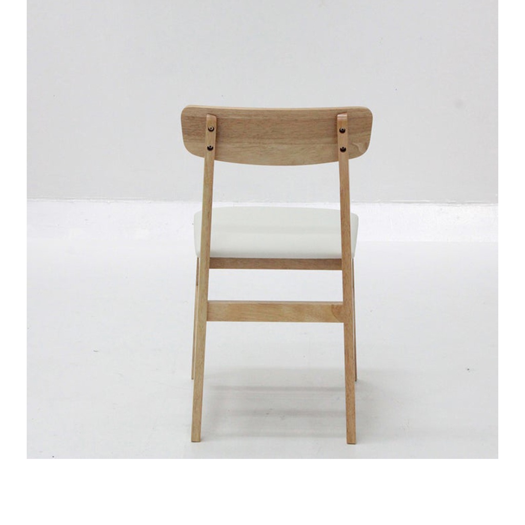 Yada-B Dining Chair-Rubber Wood/SL White