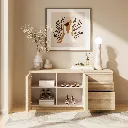 Aleece Low Cabinet C150-Canyon Oak/White