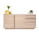 Aleece Low Cabinet C150-Canyon Oak/White