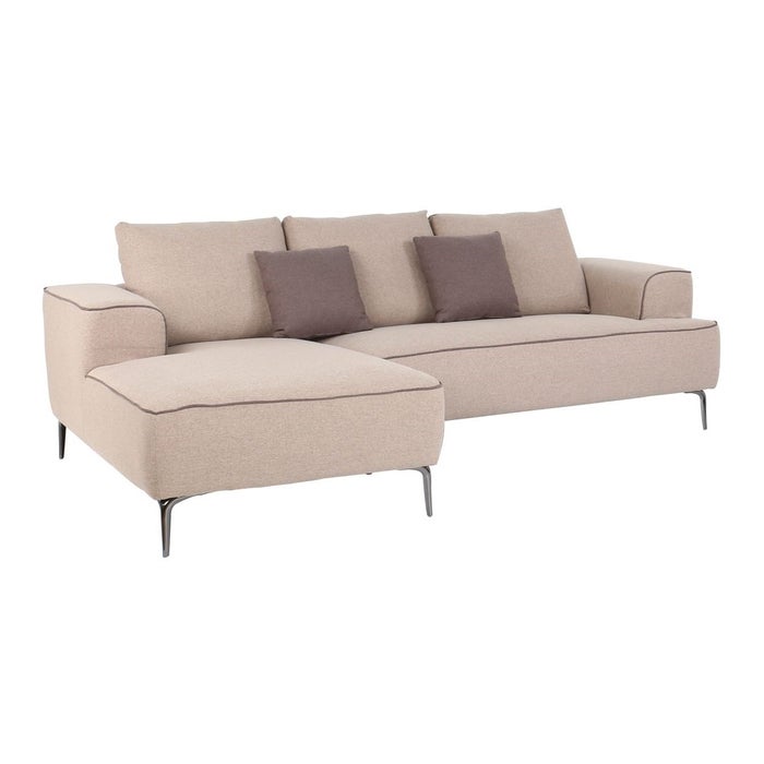 Galin Sofa - Left Corner - Black/Brown Fabric