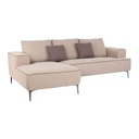 Galin Sofa - Left Corner - Black/Brown Fabric