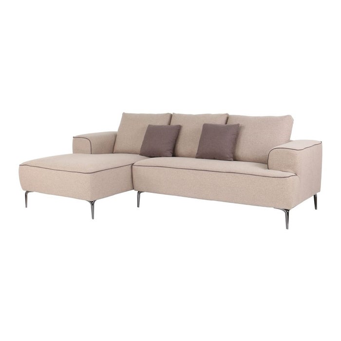 Galin Sofa - Left Corner - Black/Brown Fabric