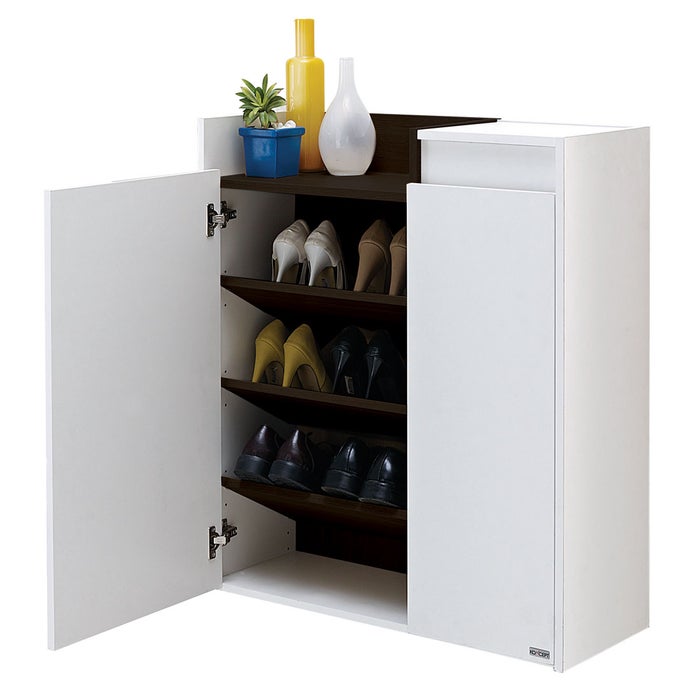 Urbani Shoe Cabinet 80cm wide - Wenge/White