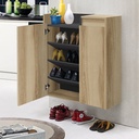 Urbani Shoe Cabinet 80cm wide - Lindberg Oak/Dark Grey