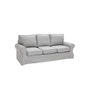 Rayna Sofa 3 Seater - Black Plastic Leg - Light Grey