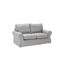 Rayna Sofa 2 Seater - Black Plastic Leg - Light Gray