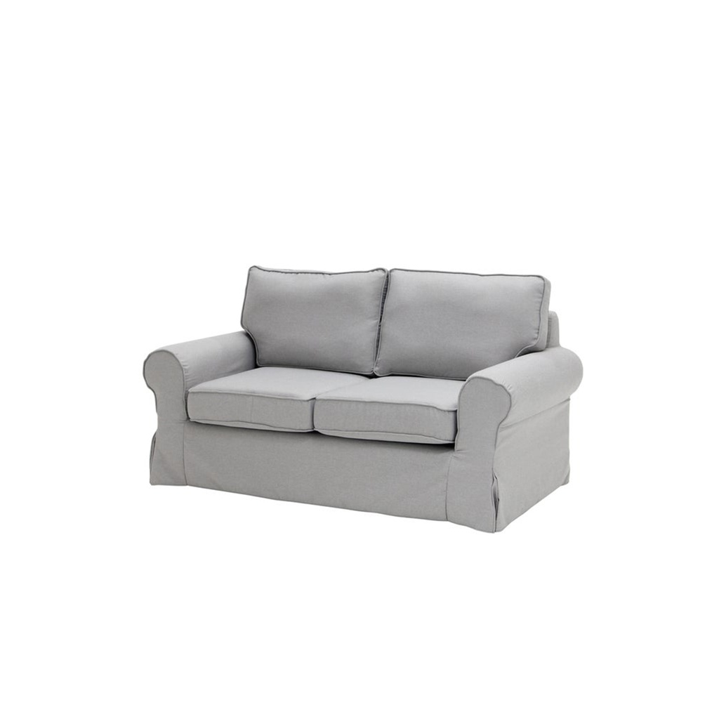 Rayna Sofa 2 Seater - Black Plastic Leg - Light Gray