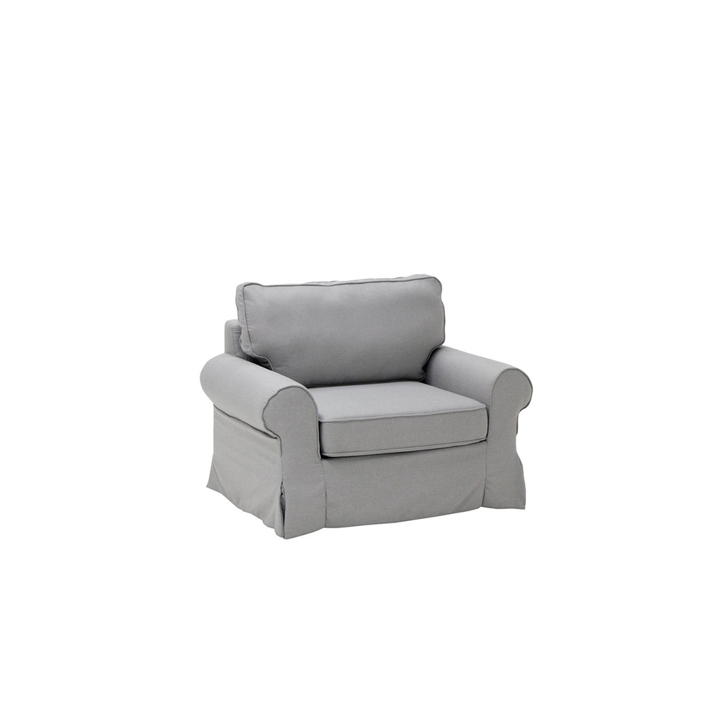 Rayna Sofa 1 Seater-Black Plastic Leg/Light Grey