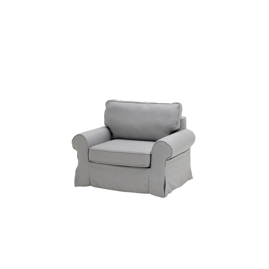 Rayna Sofa 1 Seater-Black Plastic Leg/Light Grey