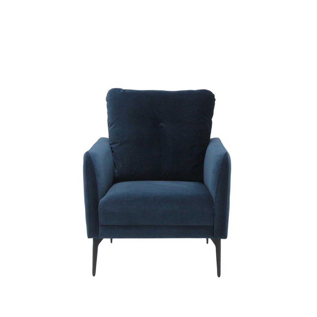 Anut Arm Chair - Steel Black/Dark Blue Velvett