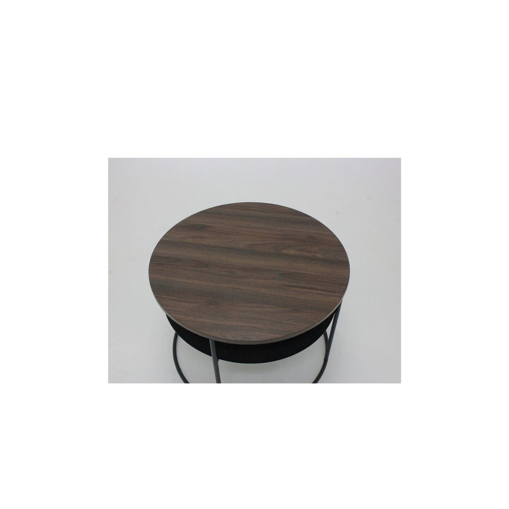 Sanwa Coffee Table - C60/Black Steel - Brown