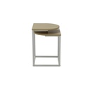 Saki End Table D40 - White Steel/ Natural Wood