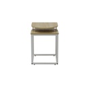 Saki End Table D40 - White Steel/ Natural Wood