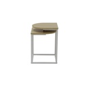 Saki End Table D40 - White Steel/ Natural Wood